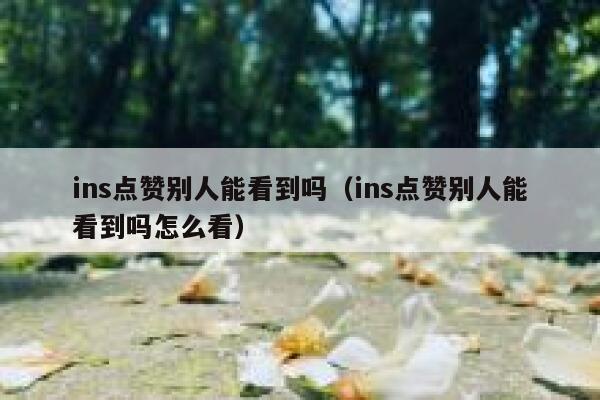 ins点赞别人能看到吗（ins点赞别人能看到吗怎么看） 第1张
