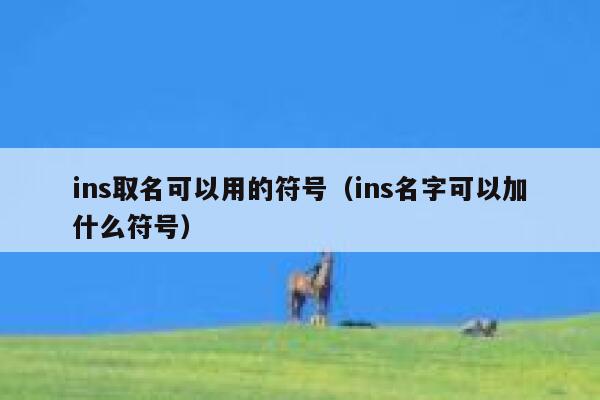 ins取名可以用的符号（ins名字可以加什么符号） 第1张