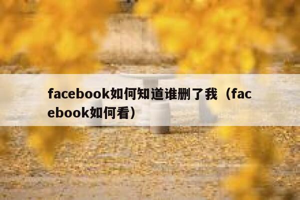 facebook如何知道谁删了我（facebook如何看） 第1张