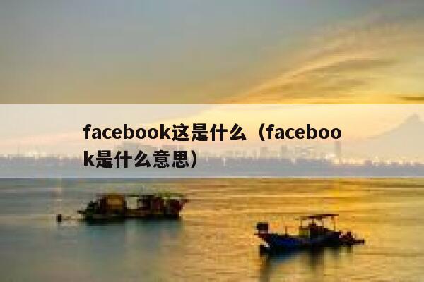 facebook这是什么（facebook是什么意思） 第1张