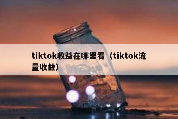 tiktok收益在哪里看（tiktok流量收益） 第1张