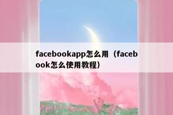 facebookapp怎么用(facebook怎么使用教程) 第1张 facebookapp怎么用(facebook怎么使用教程) 第1张