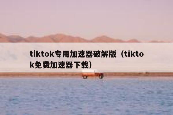 tiktok专用加速器破解版（tiktok免费加速器下载） 第1张