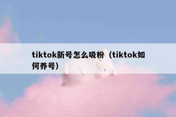 tiktok新号怎么吸粉（tiktok如何养号） 第1张