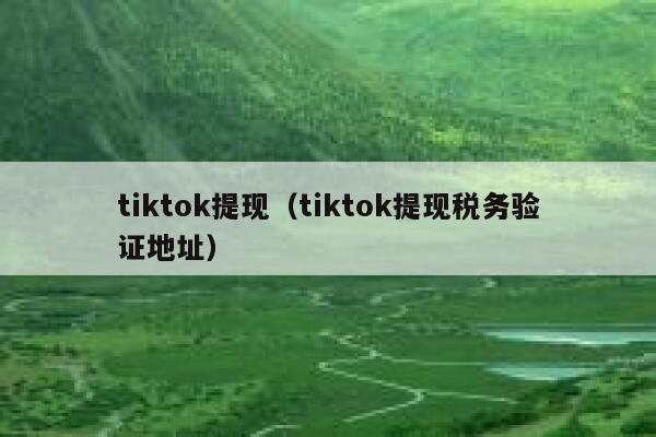 tiktok提现（tiktok提现税务验证地址） 第1张