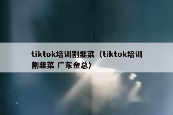 tiktok培训割韭菜（tiktok培训割韭菜 广东金总） 第1张