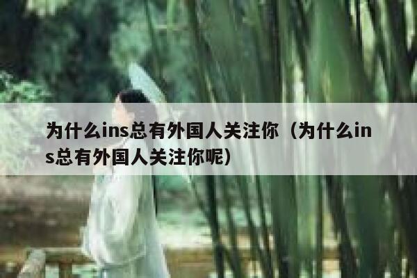 为什么ins总有外国人关注你（为什么ins总有外国人关注你呢） 第1张