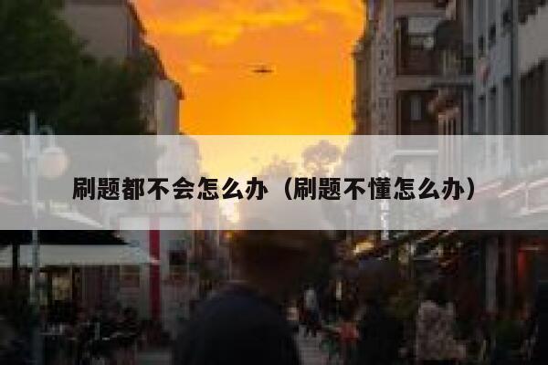 刷题都不会怎么办（刷题不懂怎么办） 第1张