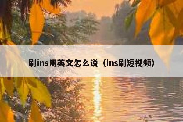 刷ins用英文怎么说（ins刷短视频） 第1张