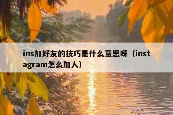 ins加好友的技巧是什么意思呀(instagram怎么加人) 第1张 ins加好友的技巧是什么意思呀(instagram怎么加人) 第1张