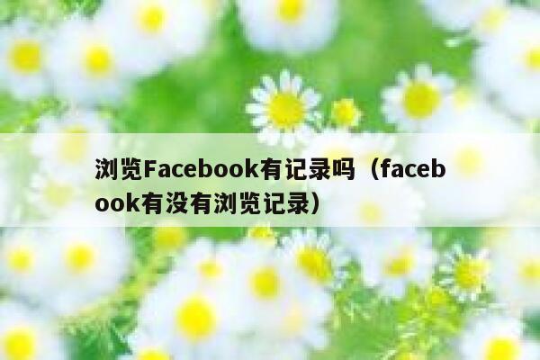 浏览Facebook有记录吗（facebook有没有浏览记录） 第1张