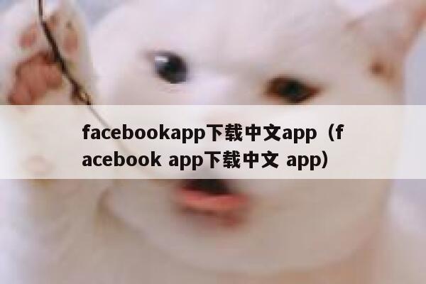 facebookapp下载中文app（facebook app下载中文 app） 第1张