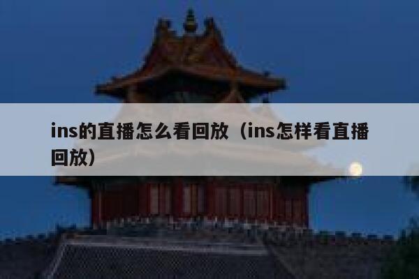 ins的直播怎么看回放（ins怎样看直播回放） 第1张