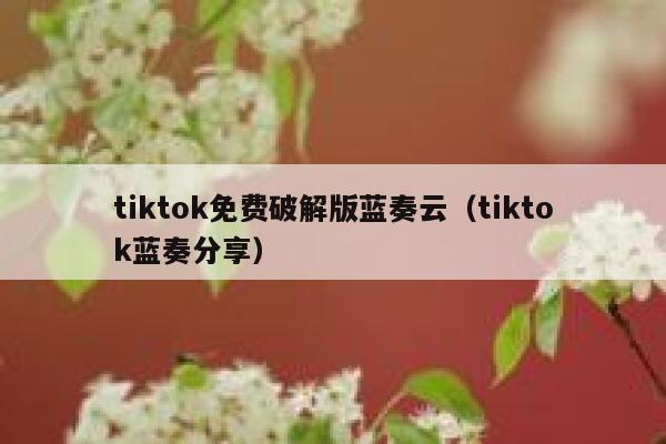 tiktok免费破解版蓝奏云(tiktok蓝奏分享) 第1张 tiktok免费破解版蓝奏云(tiktok蓝奏分享) 第1张