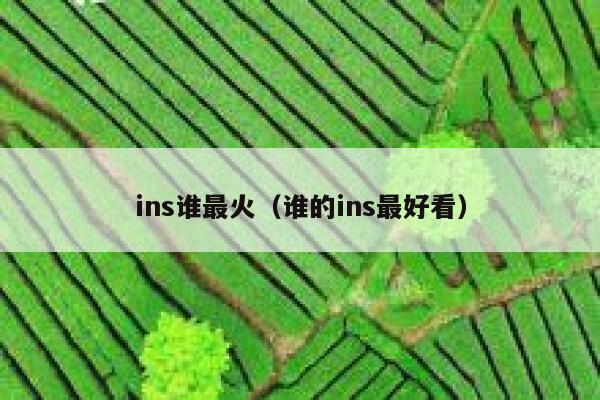 ins谁最火（谁的ins最好看） 第1张