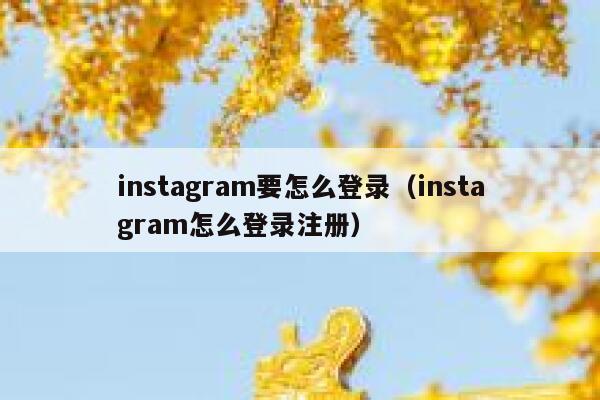 instagram要怎么登录(instagram怎么登录注册) 第1张 instagram要怎么登录(instagram怎么登录注册) 第1张