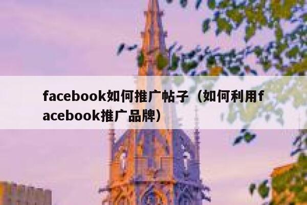 facebook如何推广帖子（如何利用facebook推广品牌） 第1张