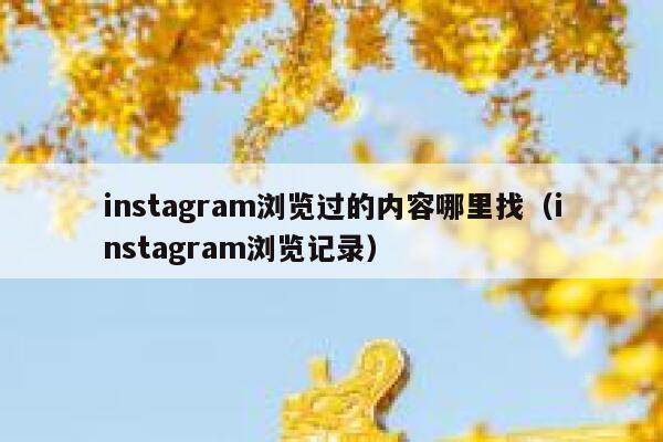 instagram浏览过的内容哪里找（instagram浏览记录） 第1张