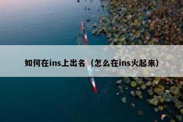 如何在ins上出名（怎么在ins火起来） 第1张