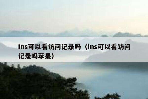 ins可以看访问记录吗（ins可以看访问记录吗苹果） 第1张