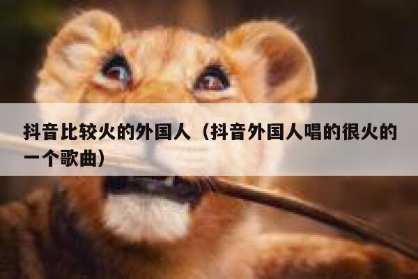 抖音比较火的外国人（抖音外国人唱的很火的一个歌曲） 第1张