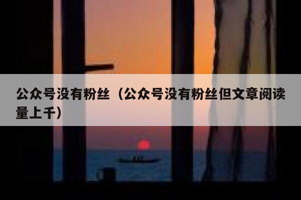公众号没有粉丝（公众号没有粉丝但文章阅读量上千） 第1张