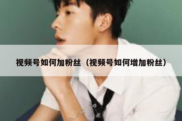 视频号如何加粉丝（视频号如何增加粉丝） 第1张