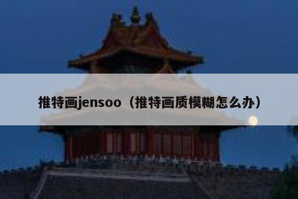 推特画jensoo（推特画质模糊怎么办） 第1张