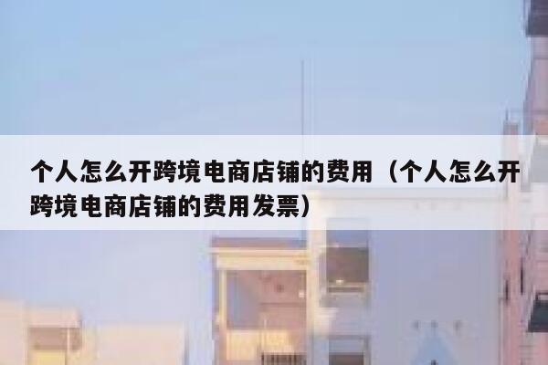 个人怎么开跨境电商店铺的费用（个人怎么开跨境电商店铺的费用发票） 第1张