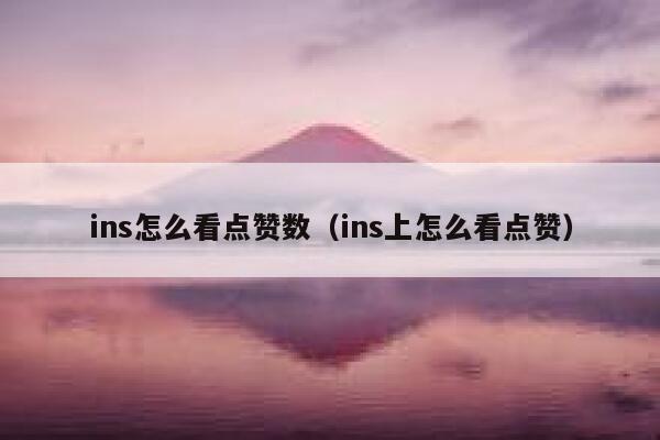 ins怎么看点赞数（ins上怎么看点赞） 第1张