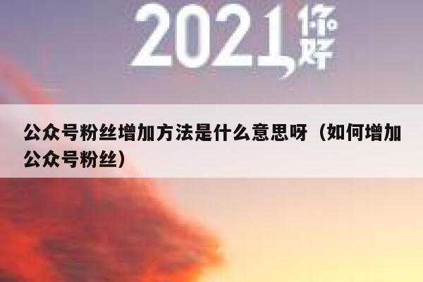 公众号粉丝增加方法是什么意思呀（如何增加公众号粉丝） 第1张