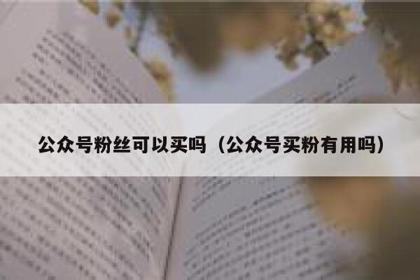公众号粉丝可以买吗（公众号买粉有用吗） 第1张