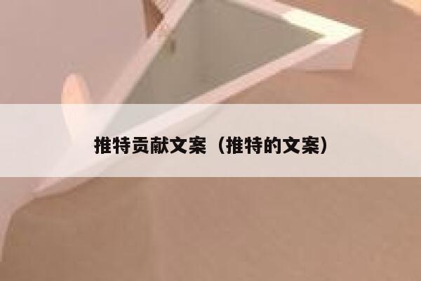 推特贡献文案（推特的文案） 第1张