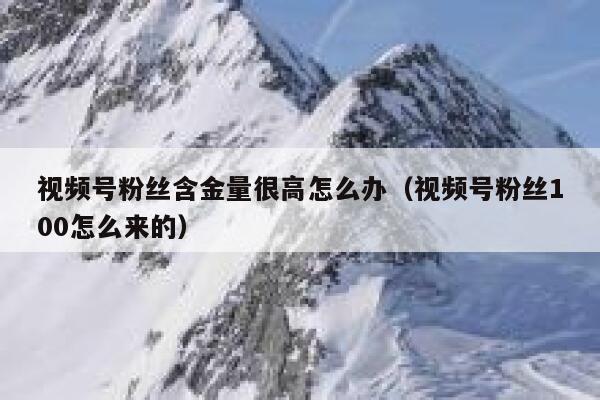 视频号粉丝含金量很高怎么办（视频号粉丝100怎么来的） 第1张