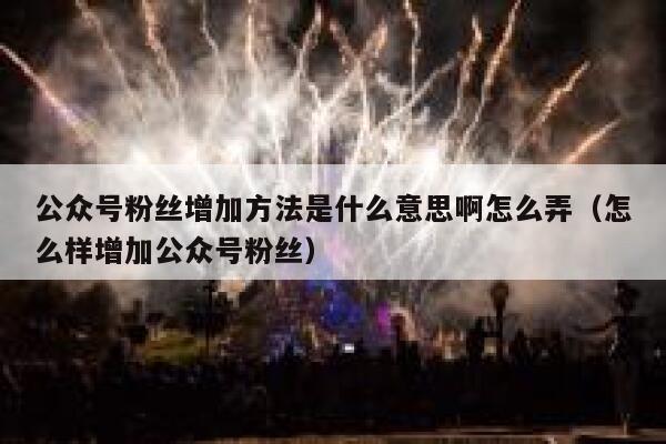 公众号粉丝增加方法是什么意思啊怎么弄（怎么样增加公众号粉丝） 第1张