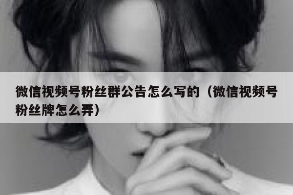 微信视频号粉丝群公告怎么写的（微信视频号粉丝牌怎么弄） 第1张