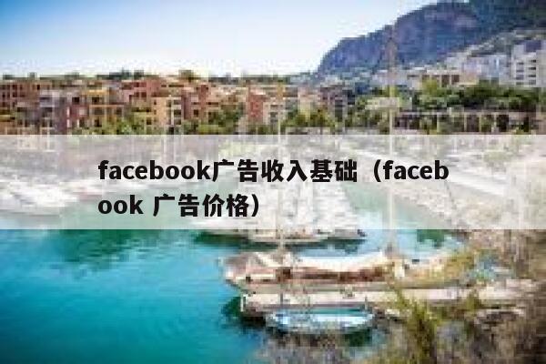 facebook广告收入基础（facebook 广告价格） 第1张