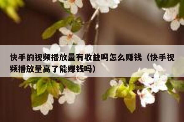 快手的视频播放量有收益吗怎么赚钱（快手视频播放量高了能赚钱吗） 第1张
