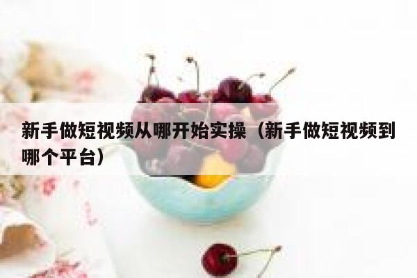 新手做短视频从哪开始实操（新手做短视频到哪个平台） 第1张