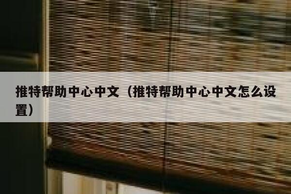 推特帮助中心中文（推特帮助中心中文怎么设置） 第1张