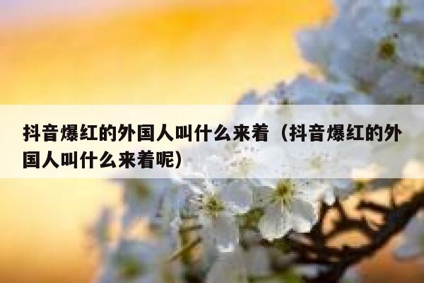 抖音爆红的外国人叫什么来着（抖音爆红的外国人叫什么来着呢） 第1张