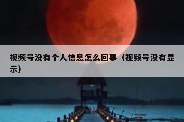 视频号没有个人信息怎么回事（视频号没有显示） 第1张