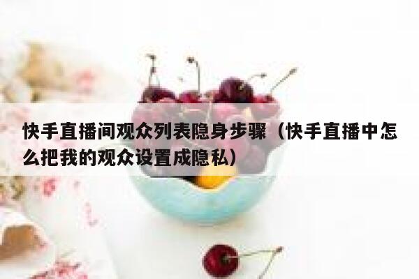 快手直播间观众列表隐身步骤（快手直播中怎么把我的观众设置成隐私） 第1张