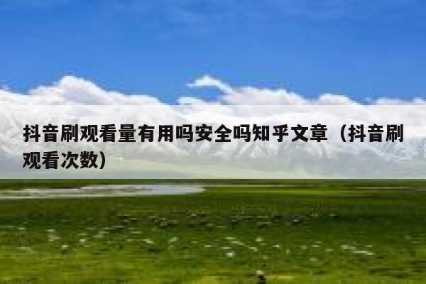 抖音刷观看量有用吗安全吗知乎文章（抖音刷观看次数） 第1张