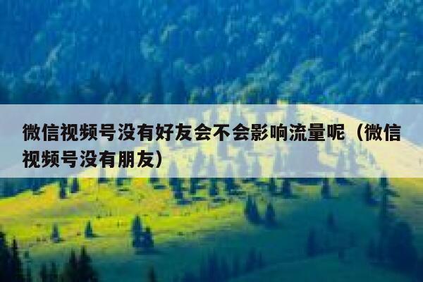 微信视频号没有好友会不会影响流量呢（微信视频号没有朋友） 第1张