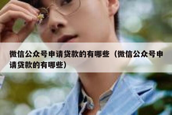 微信公众号申请贷款的有哪些（微信公众号申请贷款的有哪些） 第1张