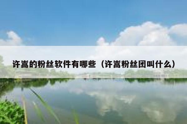 许嵩的粉丝软件有哪些(许嵩粉丝团叫什么) 第1张 许嵩的粉丝软件有哪些(许嵩粉丝团叫什么) 第1张