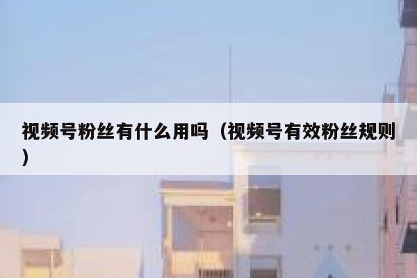 视频号粉丝有什么用吗（视频号有效粉丝规则） 第1张