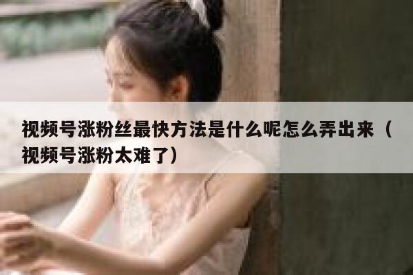 视频号涨粉丝最快方法是什么呢怎么弄出来（视频号涨粉太难了） 第1张