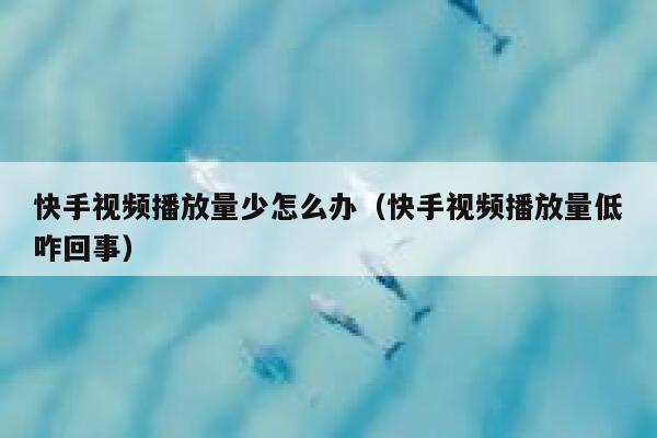 快手视频播放量少怎么办（快手视频播放量低咋回事） 第1张